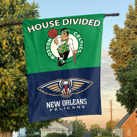 Boston vs New Orleans House Divided Flag, NBA House Divided Flag Boston vs New Orleans House Divided Flag, NBA House Divided Flag