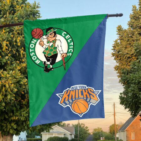 Boston vs New York House Divided Flag, NBA House Divided Flag Boston vs New York House Divided Flag, NBA House Divided Flag