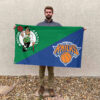 Boston vs New York House Divided Flag, NBA House Divided Flag 2 Boston vs New York House Divided Flag, NBA House Divided Flag