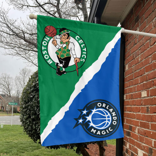 Boston vs Orlando House Divided Flag, NBA House Divided Flag Boston vs Orlando House Divided Flag, NBA House Divided Flag