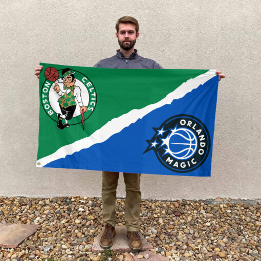 Boston vs Orlando House Divided Flag, NBA House Divided Flag Boston vs Orlando House Divided Flag, NBA House Divided Flag