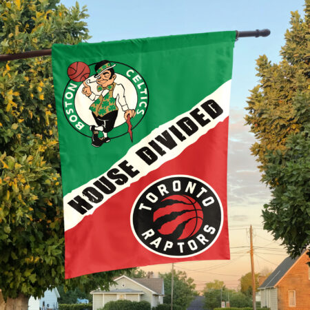 Boston vs Toronto House Divided Flag, NBA House Divided Flag Boston vs Toronto House Divided Flag, NBA House Divided Flag