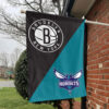 Brooklyn vs Charlotte House Divided Flag, NBA House Divided Flag 1 Brooklyn vs Charlotte House Divided Flag, NBA House Divided Flag