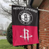 Brooklyn vs Houston House Divided Flag, NBA House Divided Flag