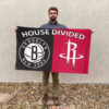Brooklyn vs Houston House Divided Flag, NBA House Divided Flag