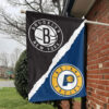 Brooklyn vs Indiana House Divided Flag, NBA House Divided Flag 1 Brooklyn vs Indiana House Divided Flag, NBA House Divided Flag