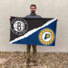 Brooklyn vs Indiana House Divided Flag, NBA House Divided Flag 2 Brooklyn vs Indiana House Divided Flag, NBA House Divided Flag
