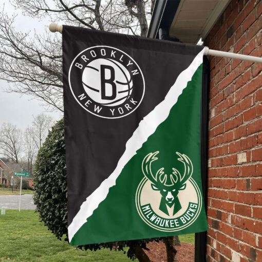 Brooklyn vs Milwaukee House Divided Flag, NBA House Divided Flag
