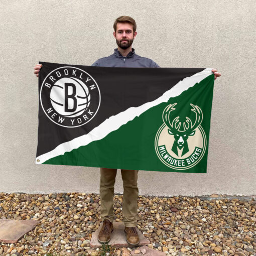 Brooklyn vs Milwaukee House Divided Flag, NBA House Divided Flag