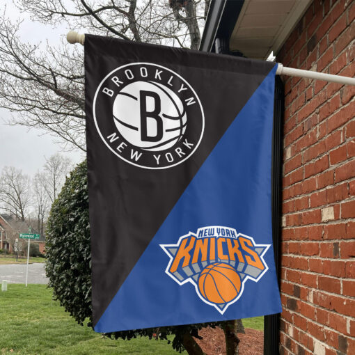 Brooklyn vs New York House Divided Flag, NBA House Divided Flag Brooklyn vs New York House Divided Flag, NBA House Divided Flag
