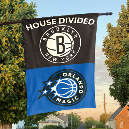 Brooklyn vs Orlando House Divided Flag, NBA House Divided Flag Brooklyn vs Orlando House Divided Flag, NBA House Divided Flag