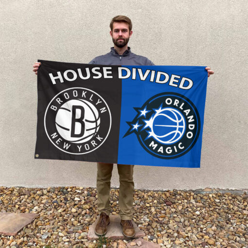 Brooklyn vs Orlando House Divided Flag, NBA House Divided Flag Brooklyn vs Orlando House Divided Flag, NBA House Divided Flag