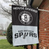 Brooklyn vs San Antonio House Divided Flag, NBA House Divided Flag 1 Brooklyn vs San Antonio House Divided Flag, NBA House Divided Flag