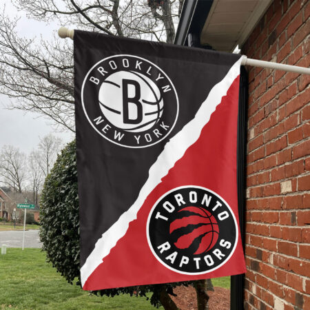Brooklyn vs Toronto House Divided Flag, NBA House Divided Flag Brooklyn vs Toronto House Divided Flag, NBA House Divided Flag