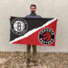 Brooklyn vs Toronto House Divided Flag, NBA House Divided Flag 2 Brooklyn vs Toronto House Divided Flag, NBA House Divided Flag