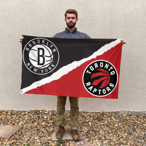 Brooklyn vs Toronto House Divided Flag, NBA House Divided Flag Brooklyn vs Toronto House Divided Flag, NBA House Divided Flag