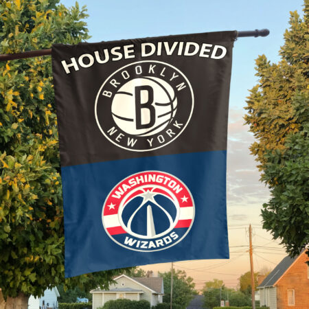 Brooklyn vs Washington House Divided Flag, NBA House Divided Flag Brooklyn vs Washington House Divided Flag, NBA House Divided Flag