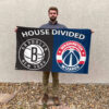 Brooklyn vs Washington House Divided Flag, NBA House Divided Flag 2 Brooklyn vs Washington House Divided Flag, NBA House Divided Flag