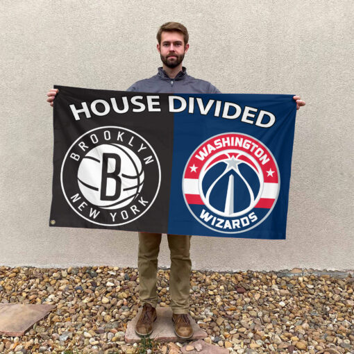 Brooklyn vs Washington House Divided Flag, NBA House Divided Flag Brooklyn vs Washington House Divided Flag, NBA House Divided Flag