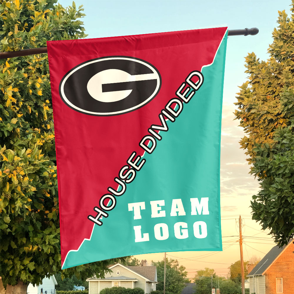 Bulldogs vs Custom Team House Divided Flag, College Custom Flag Bulldogs vs Custom Team House Divided Flag, College Custom Flag