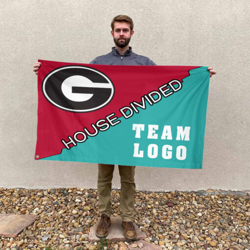 Bulldogs vs Custom Team House Divided Flag, College Custom Flag Bulldogs vs Custom Team House Divided Flag, College Custom Flag