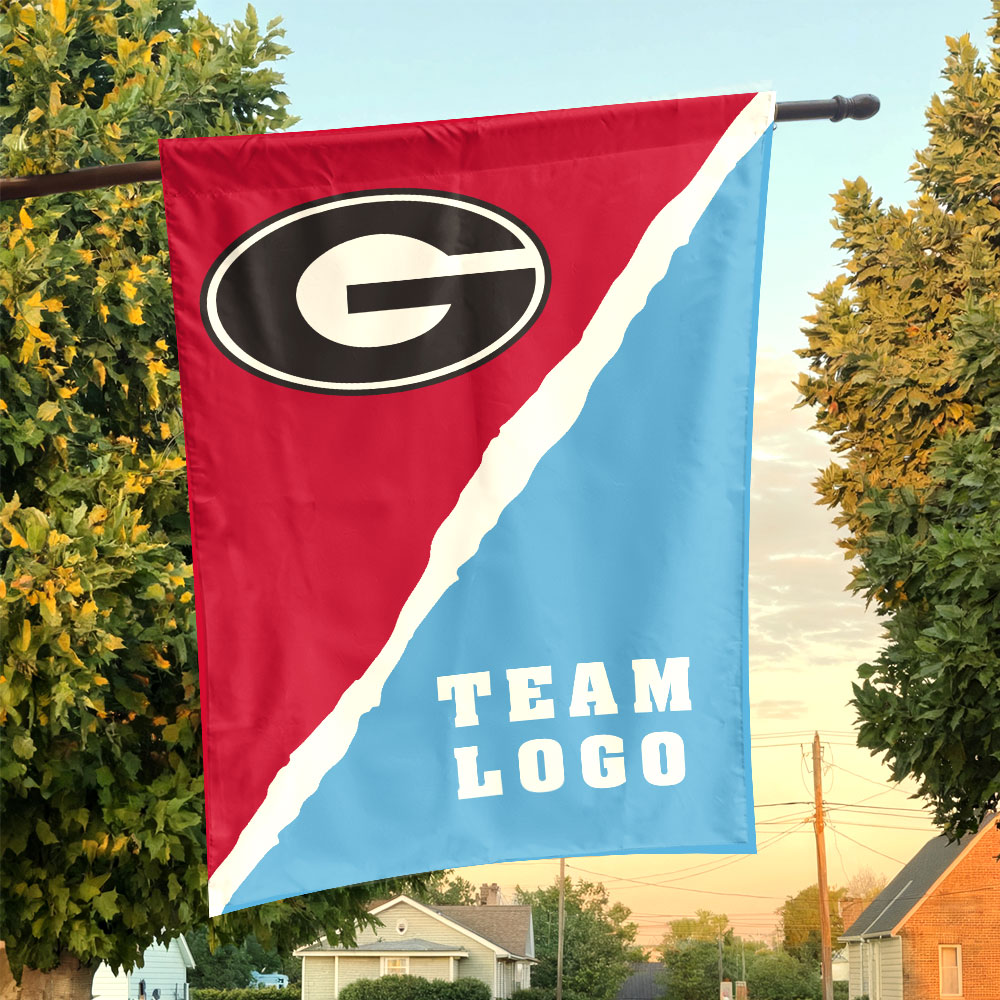 Bulldogs vs Custom Team House Divided Flag, Custom College Flag Bulldogs vs Custom Team House Divided Flag, Custom College Flag