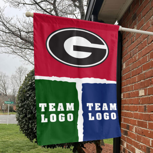Bulldogs vs Custom Team House Divided Flag, Custom Game Day Flag