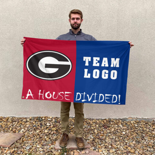 Bulldogs vs Custom Team House Divided Flag, Custom House Flag Bulldogs vs Custom Team House Divided Flag, Custom House Flag