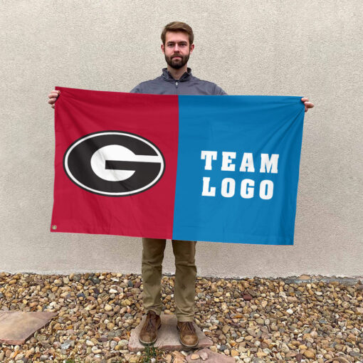 Bulldogs vs Custom Team House Divided Flag, Custom NCAA Flag Bulldogs vs Custom Team House Divided Flag, Custom NCAA Flag