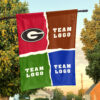 Bulldogs vs Custom Team House Divided Flag, Custom NCAA Split Team Flag