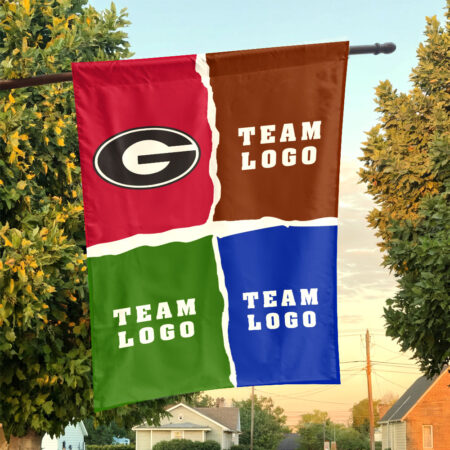 Bulldogs vs Custom Team House Divided Flag, Custom NCAA Split Team Flag Bulldogs vs Custom Team House Divided Flag, Custom NCAA Split Team Flag