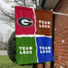 Bulldogs vs Custom Team House Divided Flag, Custom NCAA Split Team Flag 1 Bulldogs vs Custom Team House Divided Flag, Custom NCAA Split Team Flag