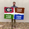 Bulldogs vs Custom Team House Divided Flag, Custom NCAA Split Team Flag 2 Bulldogs vs Custom Team House Divided Flag, Custom NCAA Split Team Flag