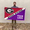 Bulldogs vs Custom Team House Divided Flag, Custom Split Flag 2 Bulldogs vs Custom Team House Divided Flag, Custom Split Flag