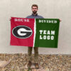 Bulldogs vs Custom Team House Divided Flag, NCAA College Flag 2 Bulldogs vs Custom Team House Divided Flag, NCAA College Flag