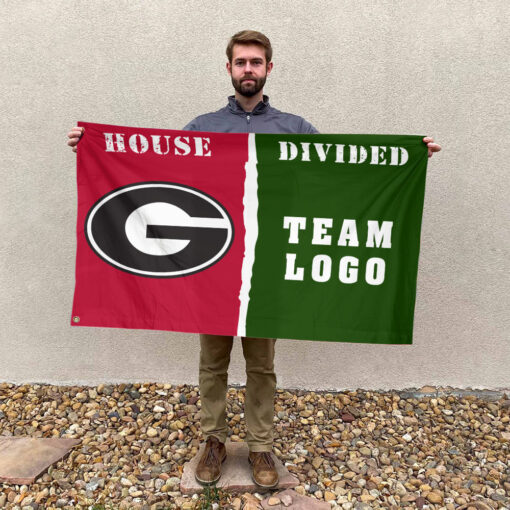 Bulldogs vs Custom Team House Divided Flag, NCAA College Flag Bulldogs vs Custom Team House Divided Flag, NCAA College Flag