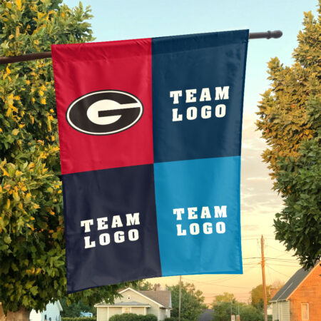 Bulldogs vs Custom Team House Divided Flag, NCAA College Rivalry Flag Bulldogs vs Custom Team House Divided Flag, NCAA College Rivalry Flag