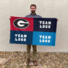 Bulldogs vs Custom Team House Divided Flag, NCAA College Rivalry Flag 2 Bulldogs vs Custom Team House Divided Flag, NCAA College Rivalry Flag