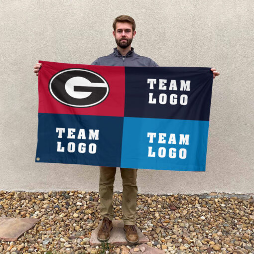 Bulldogs vs Custom Team House Divided Flag, NCAA College Rivalry Flag Bulldogs vs Custom Team House Divided Flag, NCAA College Rivalry Flag