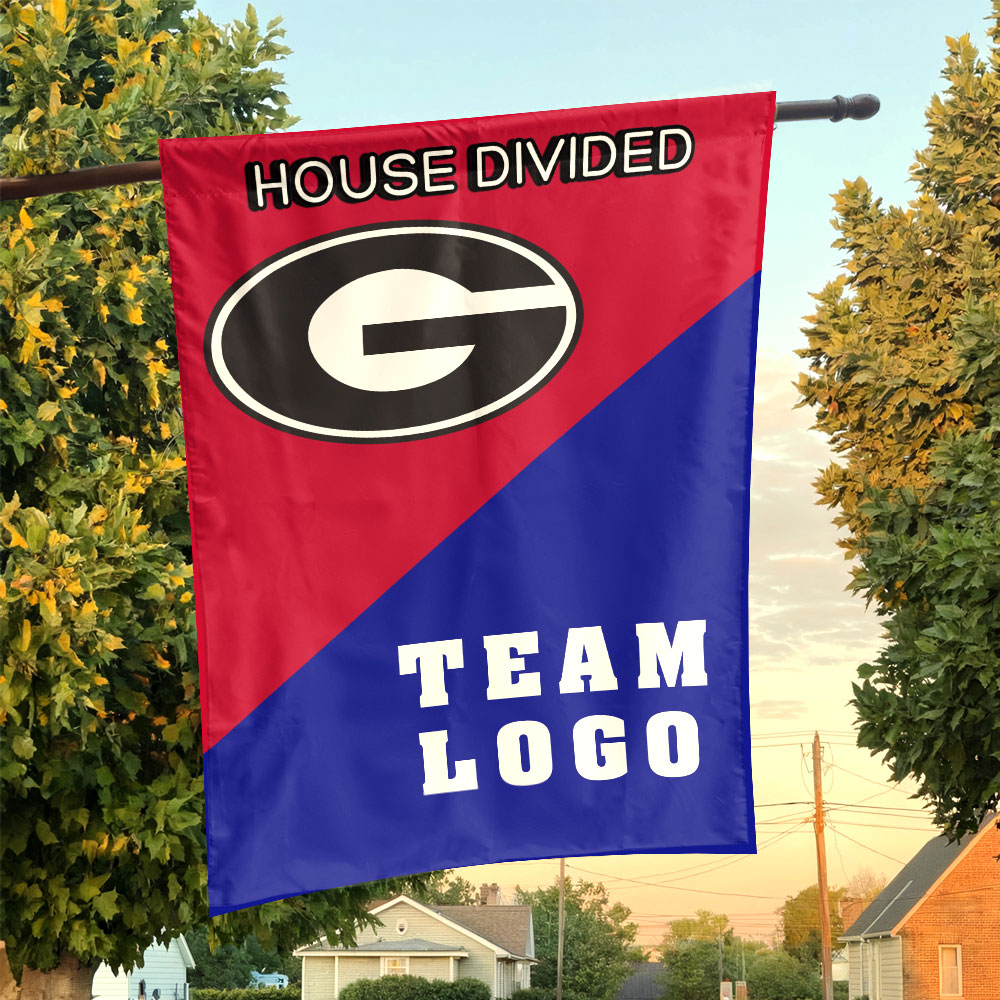 Bulldogs vs Custom Team House Divided Flag, NCAA Custom Flag Bulldogs vs Custom Team House Divided Flag, NCAA Custom Flag