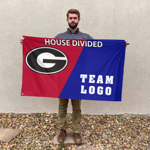 Bulldogs vs Custom Team House Divided Flag, NCAA Custom Flag Bulldogs vs Custom Team House Divided Flag, NCAA Custom Flag
