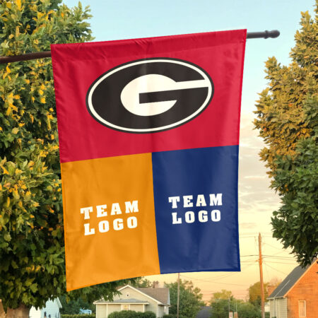 Bulldogs vs Custom Team House Divided Flag, NCAA Game Day Flag Bulldogs vs Custom Team House Divided Flag, NCAA Game Day Flag