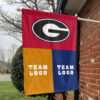 Bulldogs vs Custom Team House Divided Flag, NCAA Game Day Flag 1 Bulldogs vs Custom Team House Divided Flag, NCAA Game Day Flag