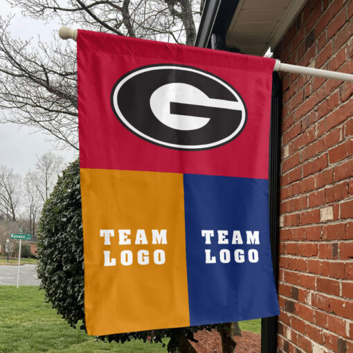 Bulldogs vs Custom Team House Divided Flag, NCAA Game Day Flag Bulldogs vs Custom Team House Divided Flag, NCAA Game Day Flag
