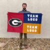 Bulldogs vs Custom Team House Divided Flag, NCAA Game Day Flag 2 Bulldogs vs Custom Team House Divided Flag, NCAA Game Day Flag