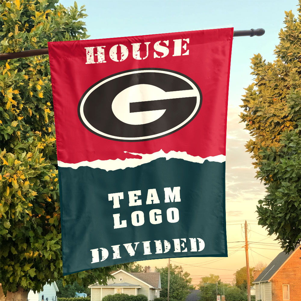 Bulldogs vs Custom Team House Divided Flag, NCAA House Flag Bulldogs vs Custom Team House Divided Flag, NCAA House Flag