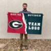 Bulldogs vs Custom Team House Divided Flag, NCAA House Flag 2 Bulldogs vs Custom Team House Divided Flag, NCAA House Flag