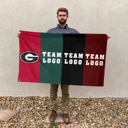 Bulldogs vs Custom Team House Divided Flag, NCAA Rival Flag Bulldogs vs Custom Team House Divided Flag, NCAA Rival Flag