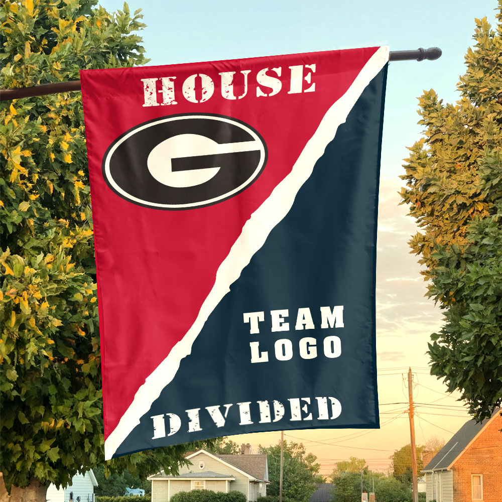 Bulldogs vs Custom Team House Divided Flag, NCAA Rivalry Flag Bulldogs vs Custom Team House Divided Flag, NCAA Rivalry Flag