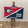 Bulldogs vs Custom Team House Divided Flag, NCAA Rivalry Flag 2 Bulldogs vs Custom Team House Divided Flag, NCAA Rivalry Flag